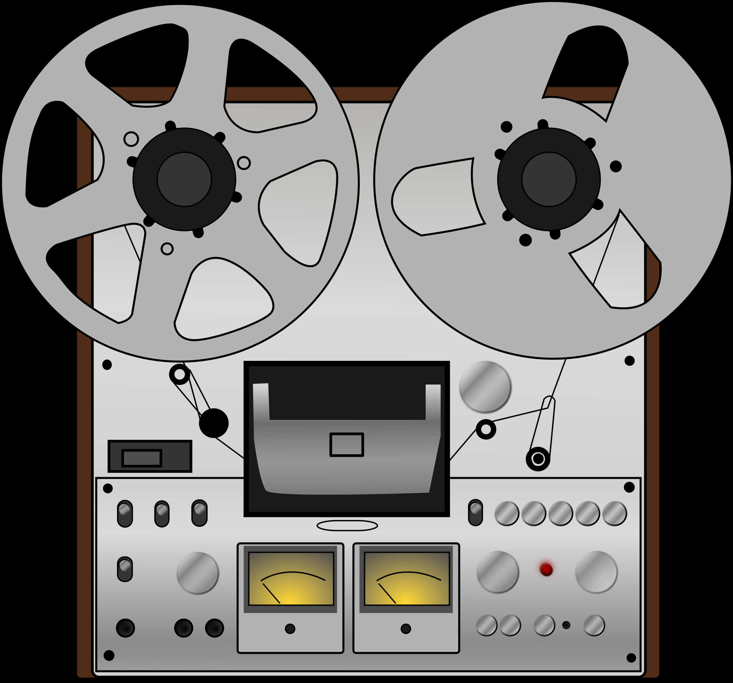 Vintage Reelto Reel Tape Recorder Illustration PNG Image