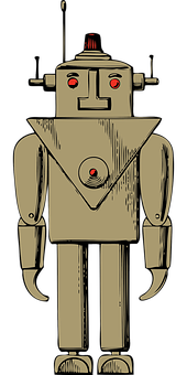 Vintage Robot Illustration PNG Image