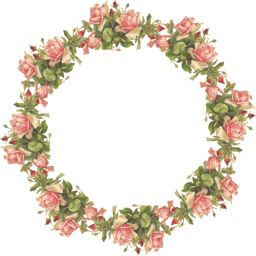 Vintage Rose Frame Design.png PNG Image