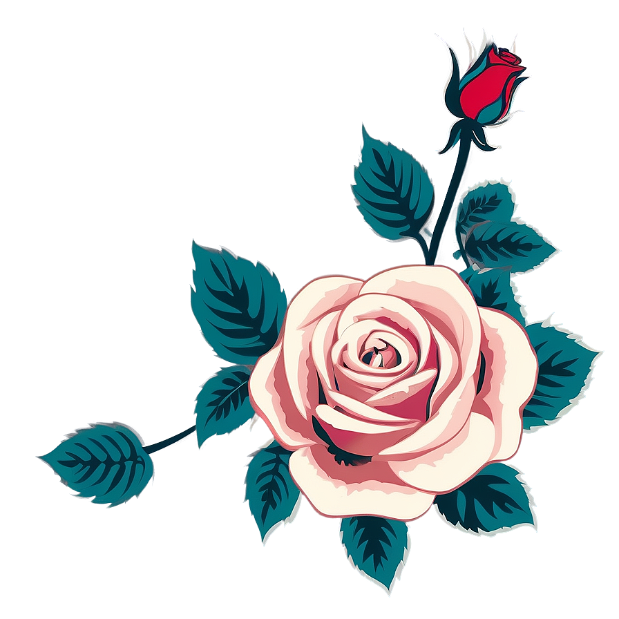 Vintage Rose Vector Print Png Apg PNG Image