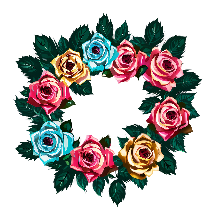 Vintage Rose Wreath Png 05242024 PNG Image