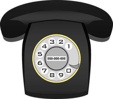 Vintage Rotary Phone Graphic PNG Image