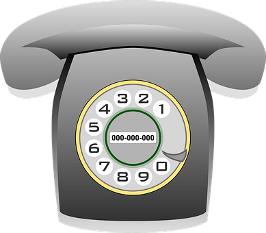 Vintage Rotary Phone Illustration PNG Image