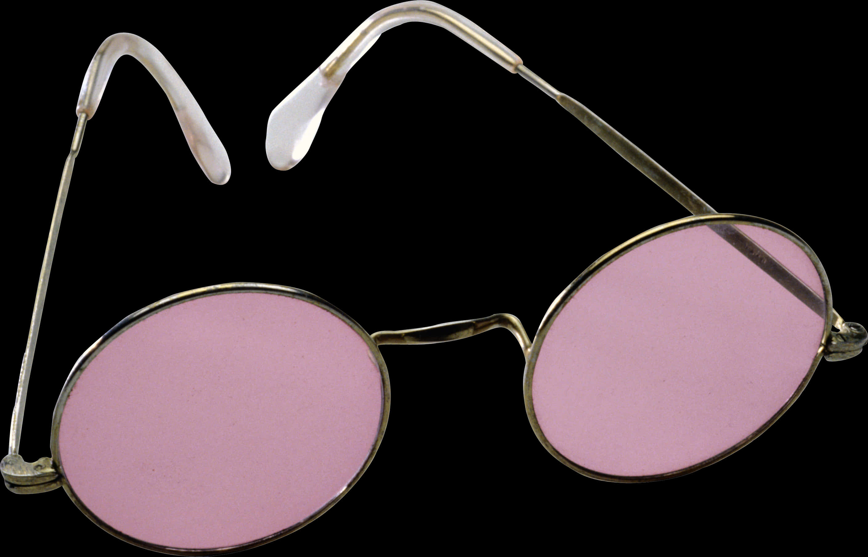 Vintage Round Pink Tinted Eyeglasses PNG Image