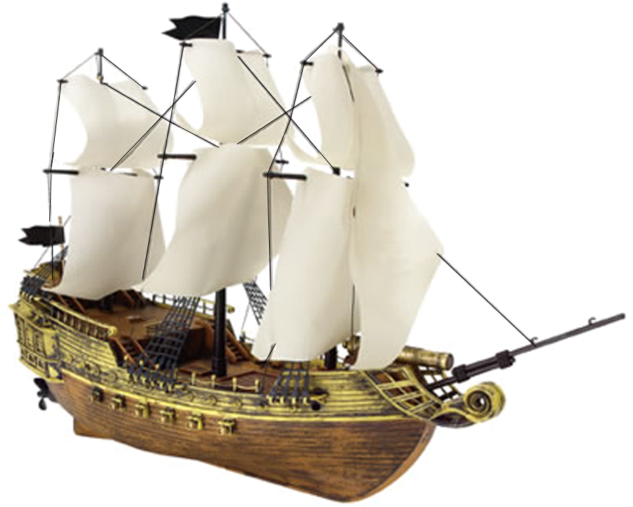 Vintage Sailing Ship Model PNG Image