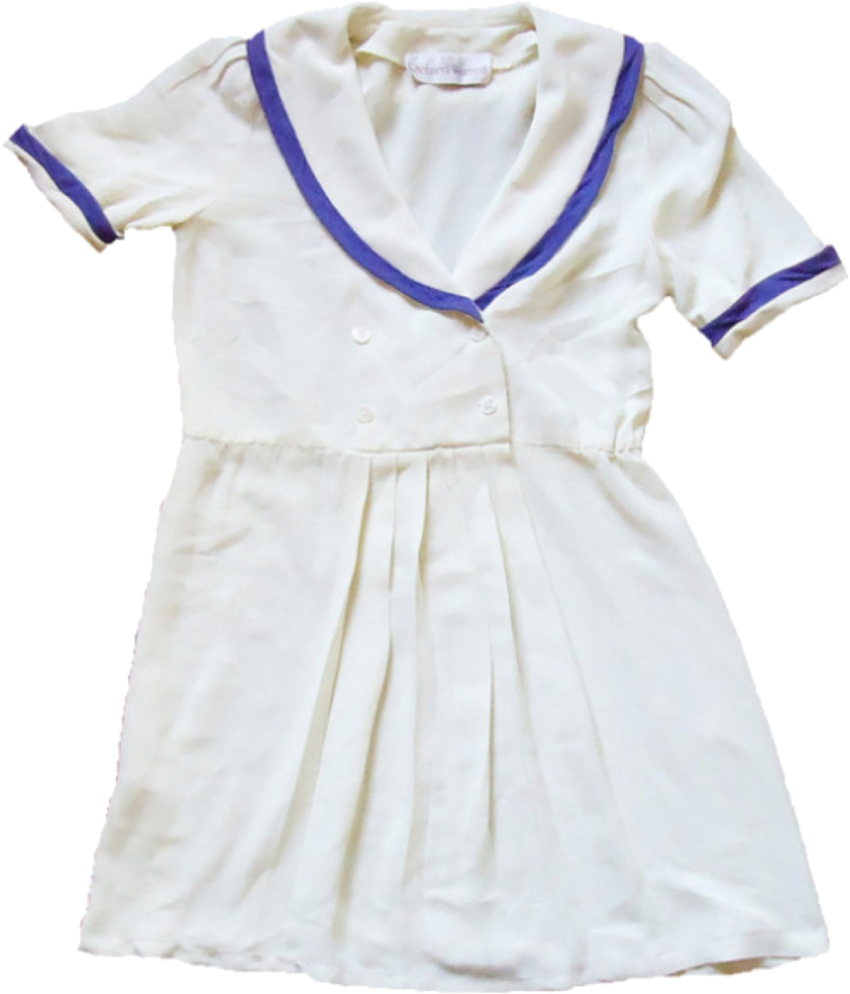 Vintage Sailor Collar Dress PNG Image