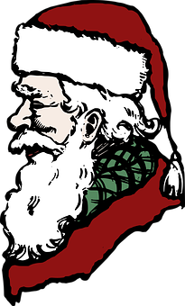 Vintage Santa Claus Portrait PNG Image