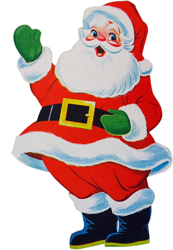 Vintage Santa Claus Waving PNG Image