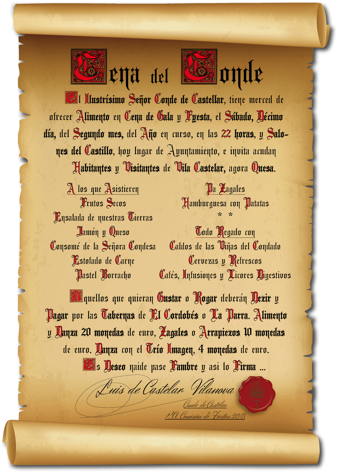 Vintage Scroll Menu Design PNG Image