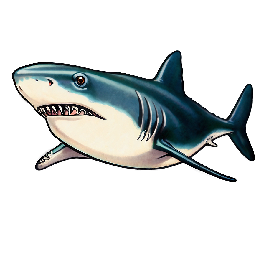 Vintage Shark Illustration Png Lxx79 PNG Image