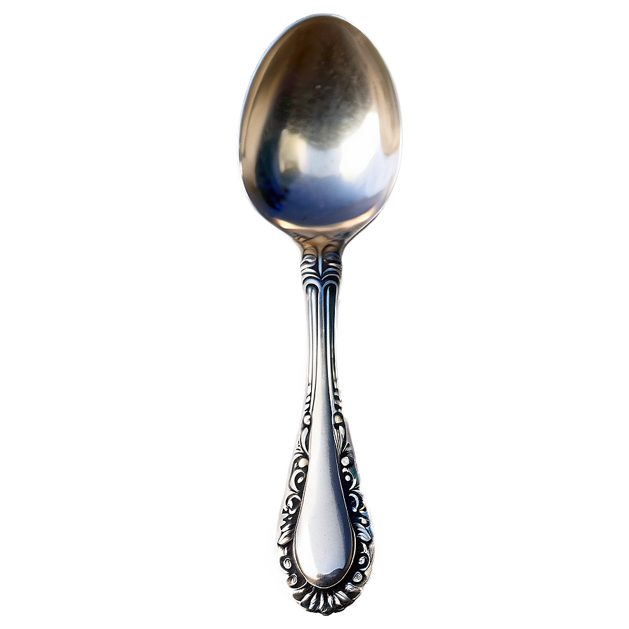 Vintage Silver Spoon Png Qme PNG Image