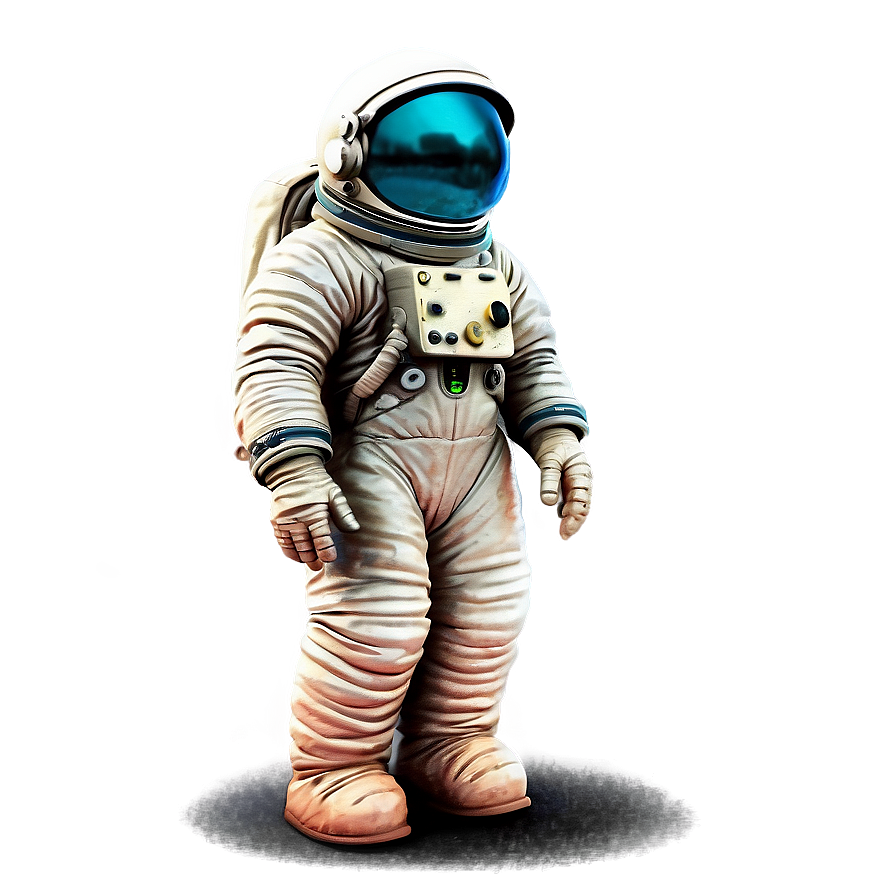 Vintage Spaceman Drawing Png Pop3 PNG Image