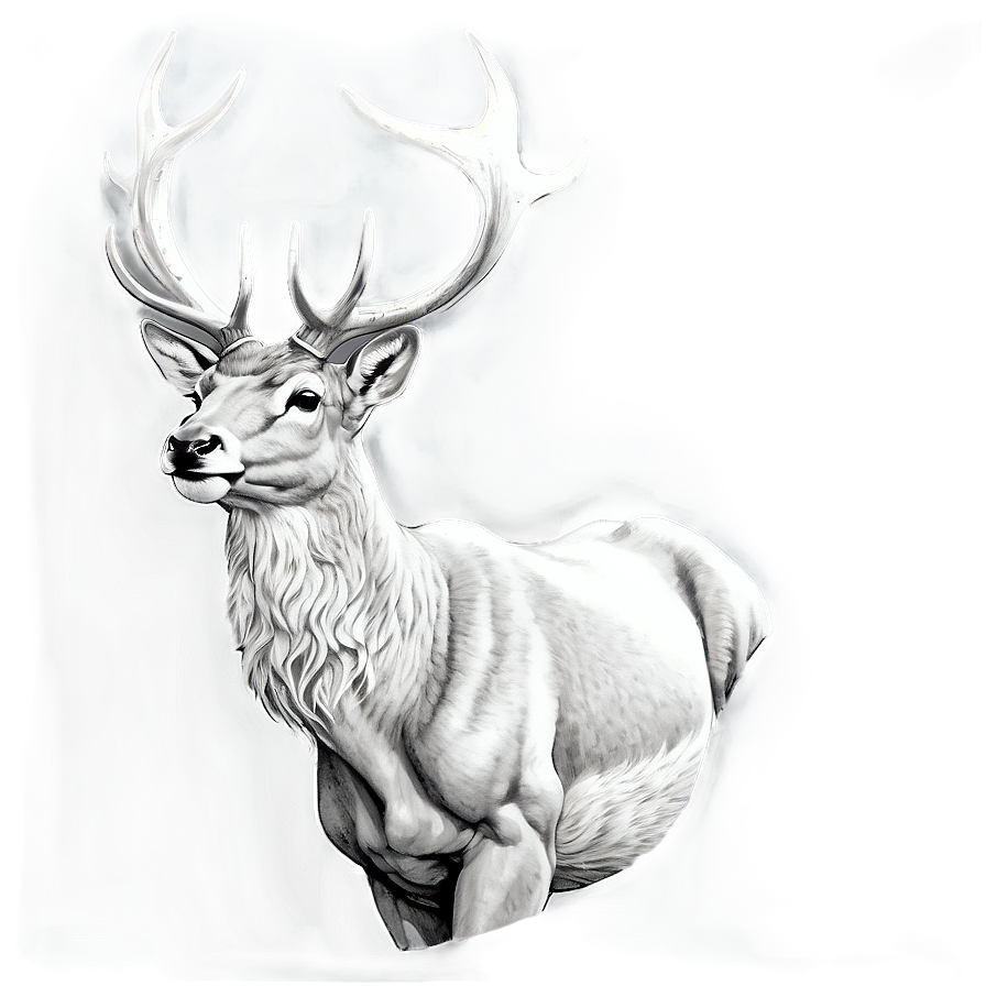 Vintage Stag Drawing Png Ktw80 PNG Image