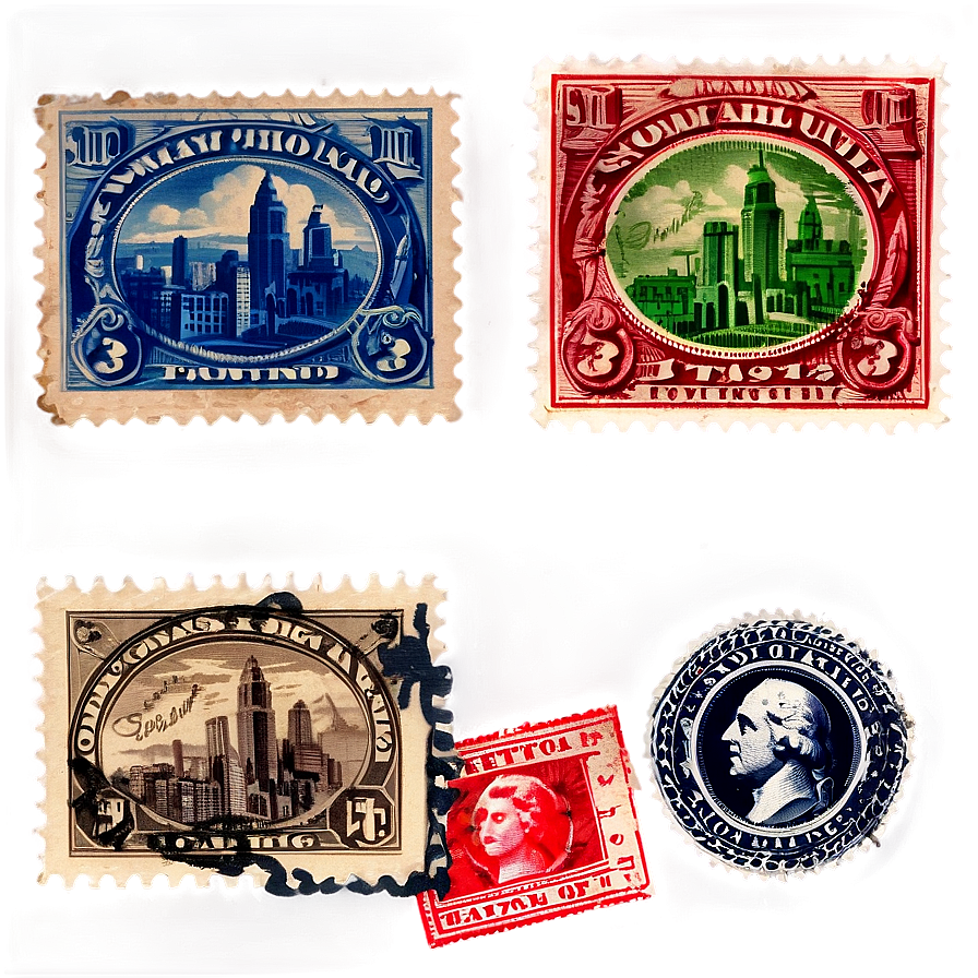 Vintage Stamp Montage Png 06282024 PNG Image