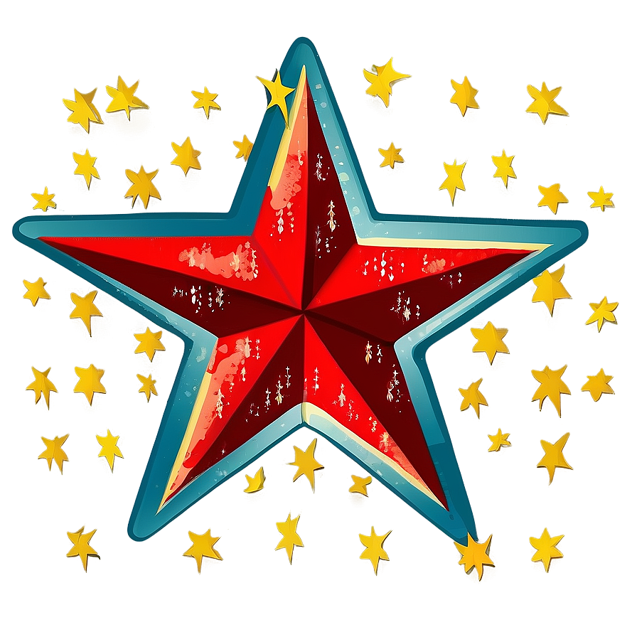 Vintage Star Clipart Png Ded PNG Image