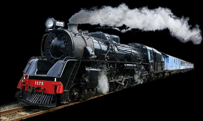 Vintage Steam Trainin Motion PNG Image