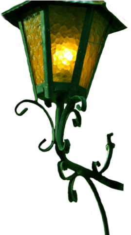 Vintage Street Lamp Glowing PNG Image