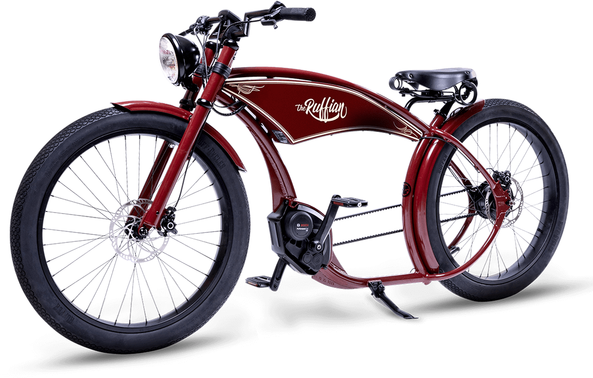 Vintage Style Electric Bicycle PNG Image