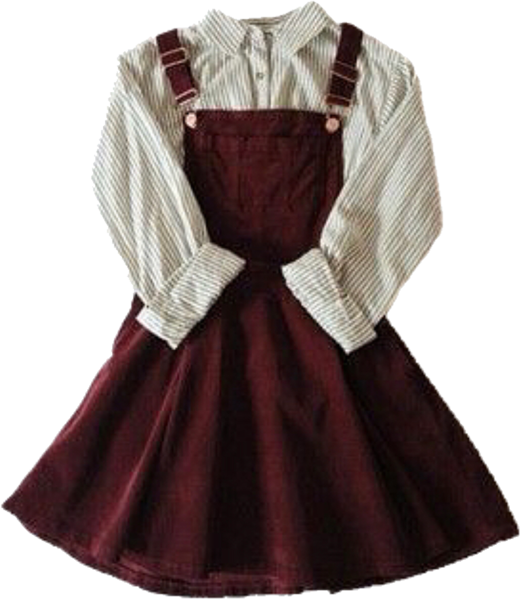 Vintage Style Pinafore Dress PNG Image