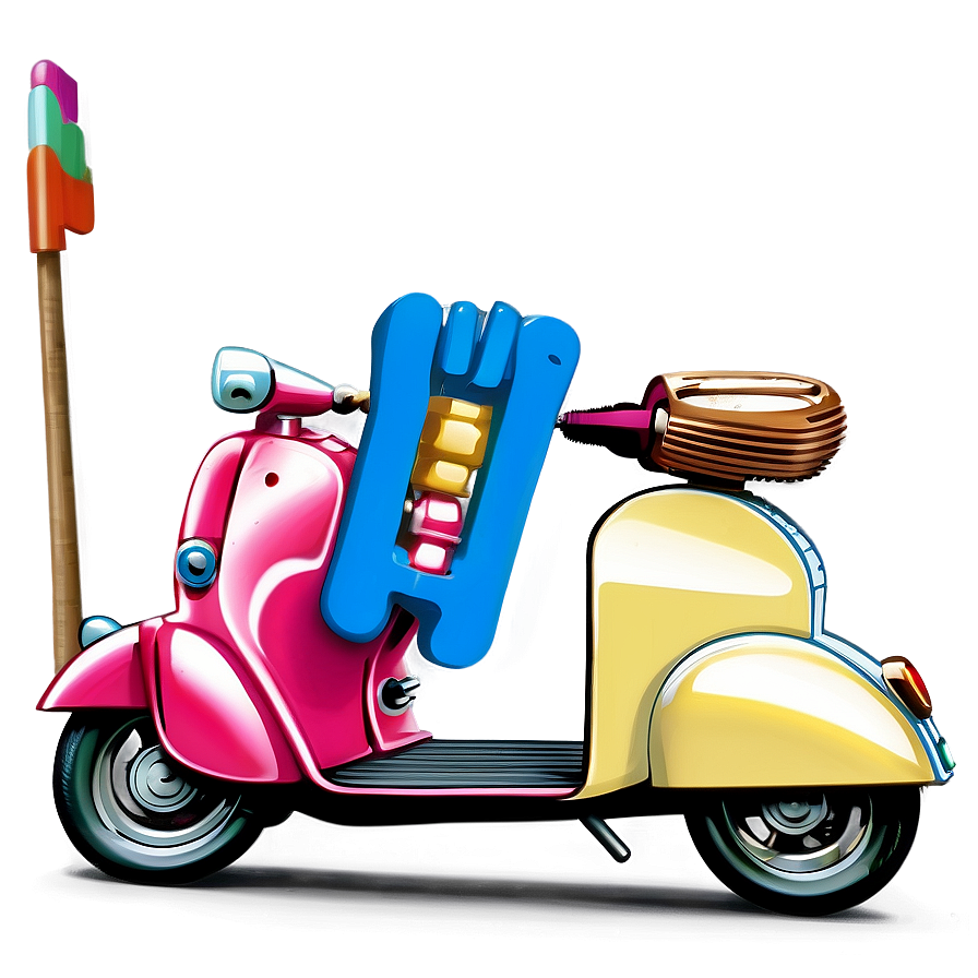 Vintage Style Scooter Png Jnr PNG Image