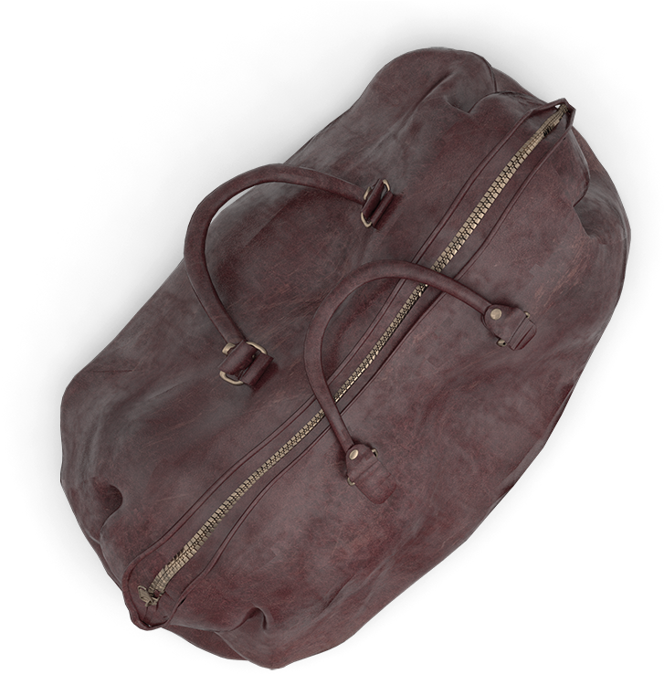 Vintage Suede Duffle Bag PNG Image