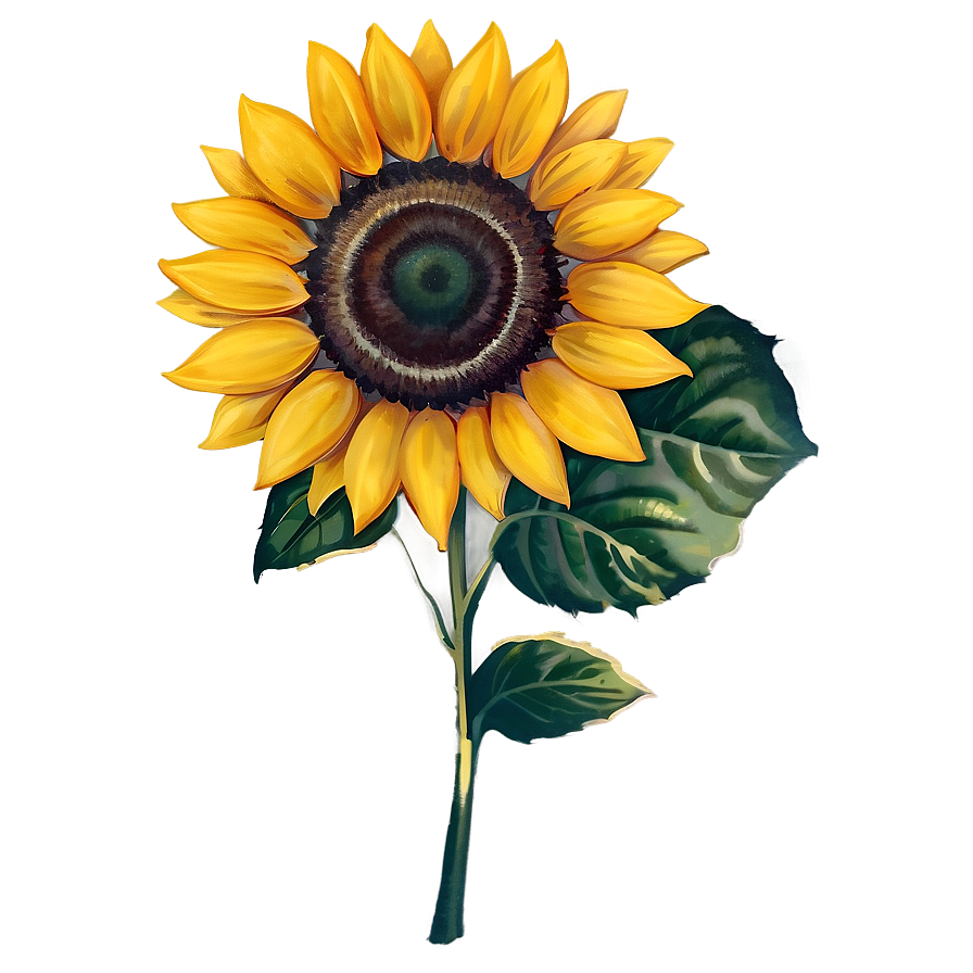 Vintage Sunflower Transparent Png 05262024 PNG Image