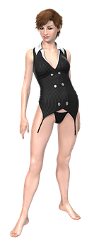 Vintage Swimsuit3 D Model PNG Image