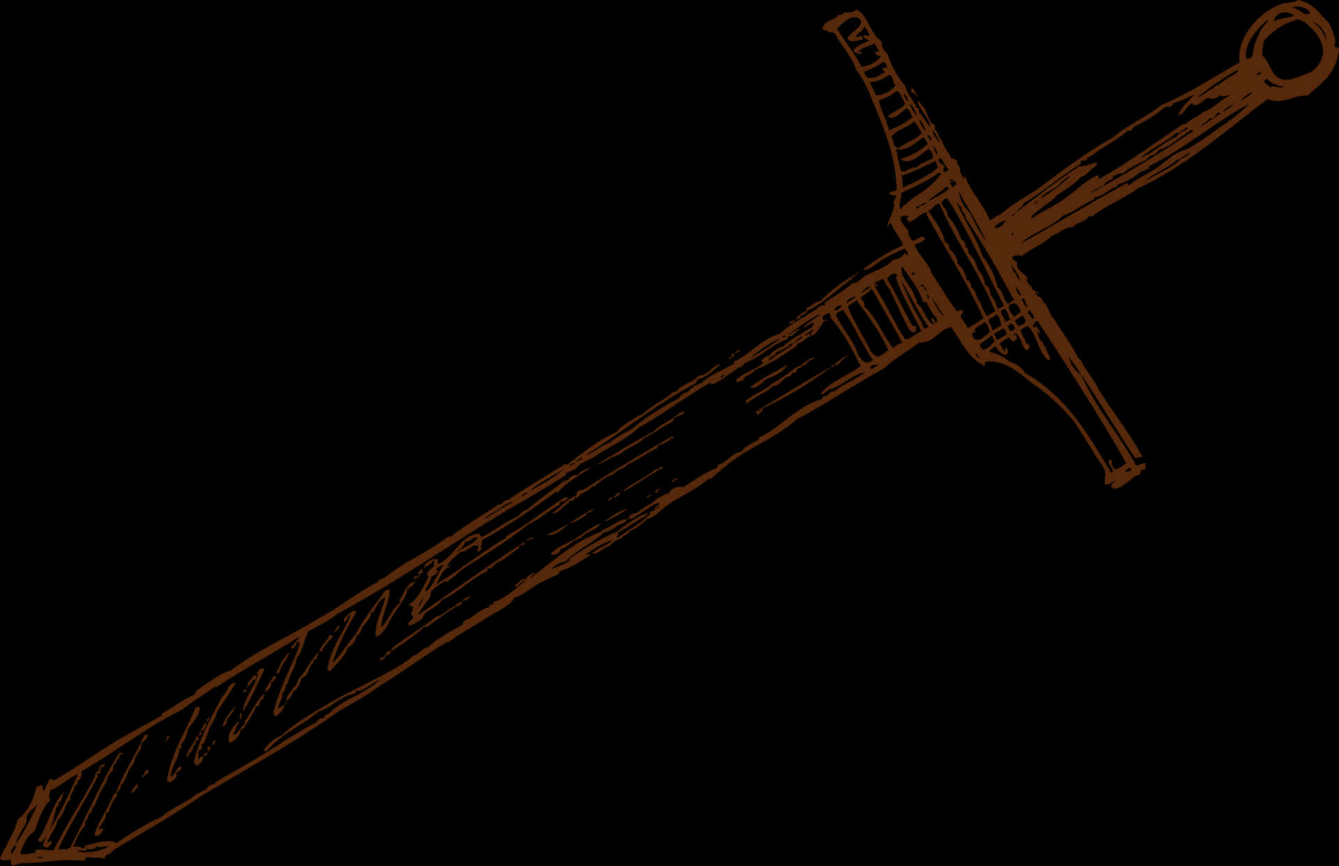 Vintage Sword Sketch PNG Image