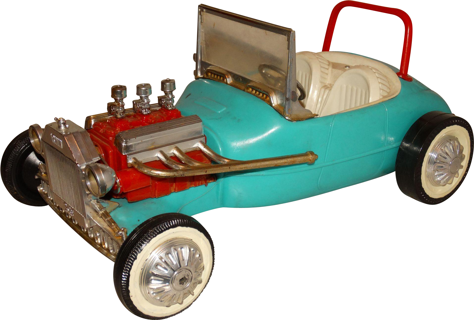 Vintage Teal Pedal Car Classic Design PNG Image