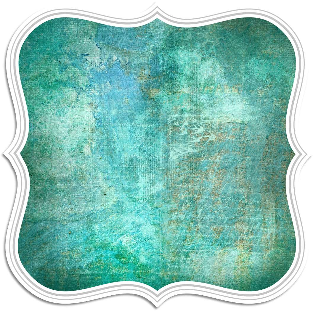 Vintage Teal Texture Frame PNG Image