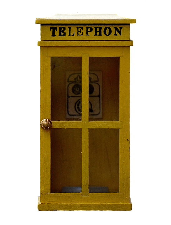 Vintage Telephone Booth Model PNG Image