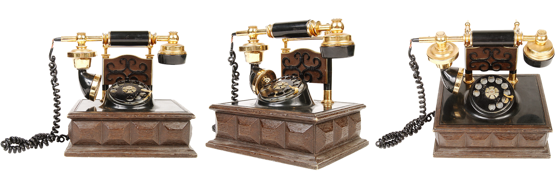 Vintage Telephone Trio.png PNG Image