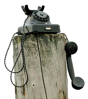 Vintage Telephoneon Post PNG Image