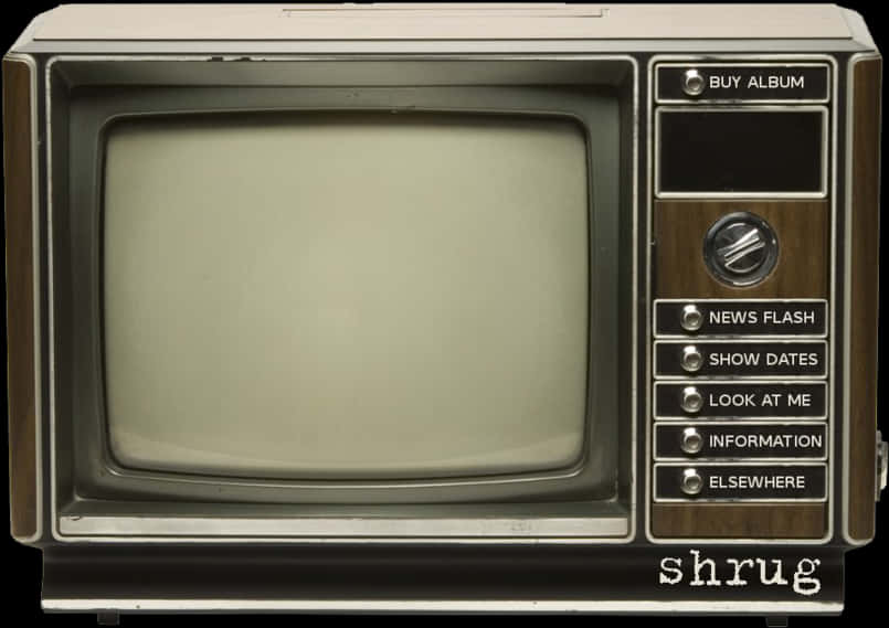 Vintage Television Buttonsand Screen PNG Image