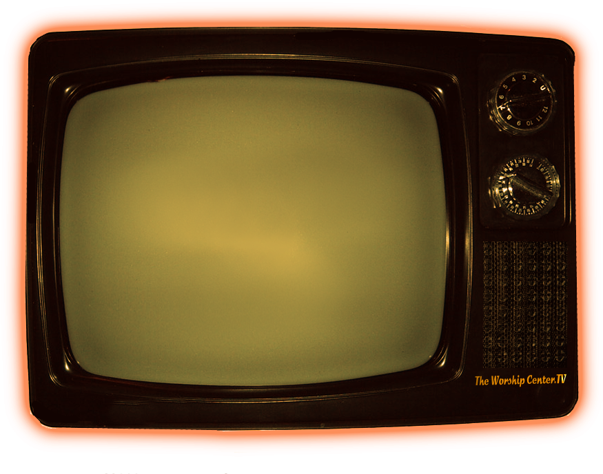 Vintage Television Orange Backdrop PNG Image