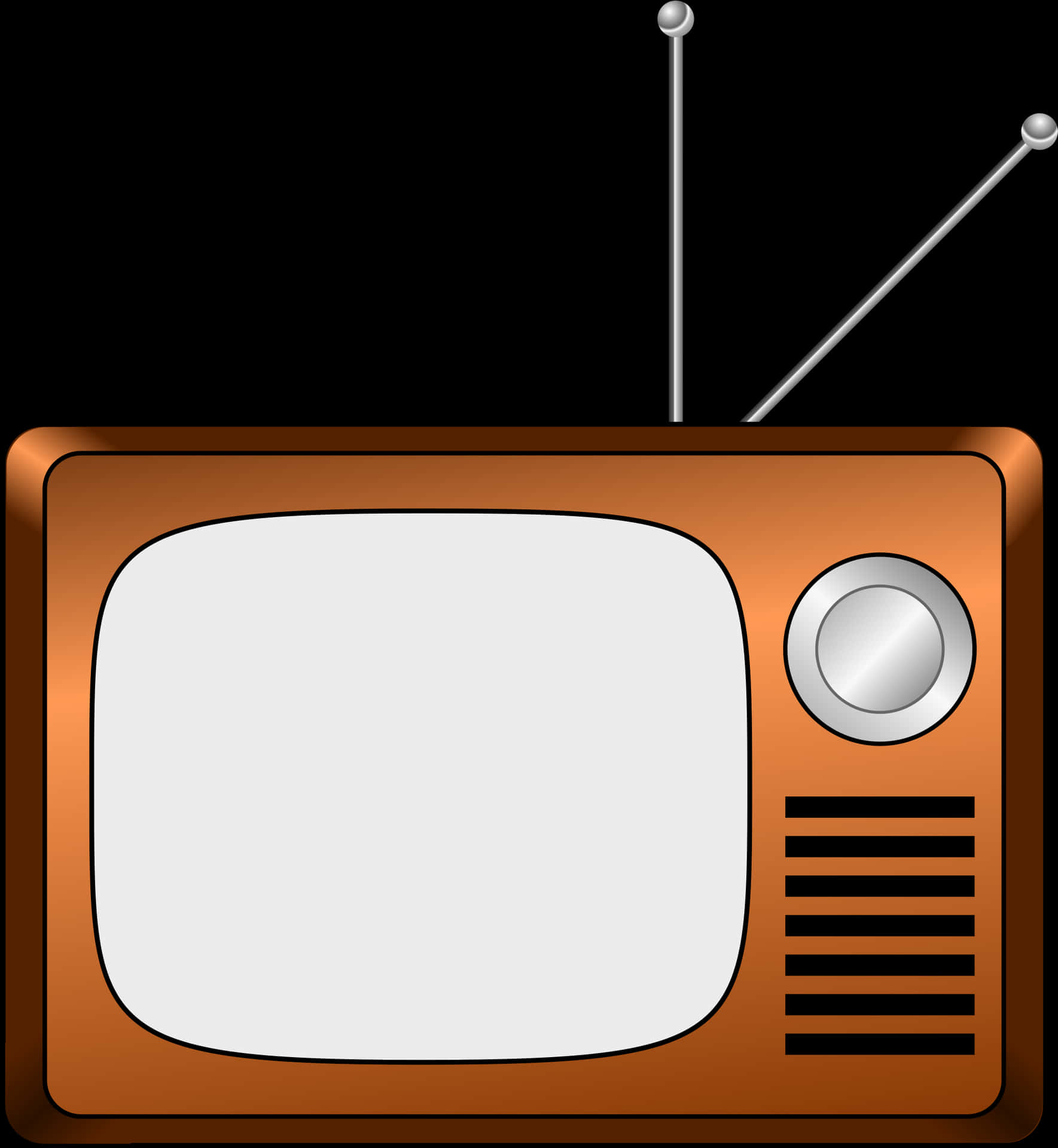 Vintage Television Vector Illustration PNG Image