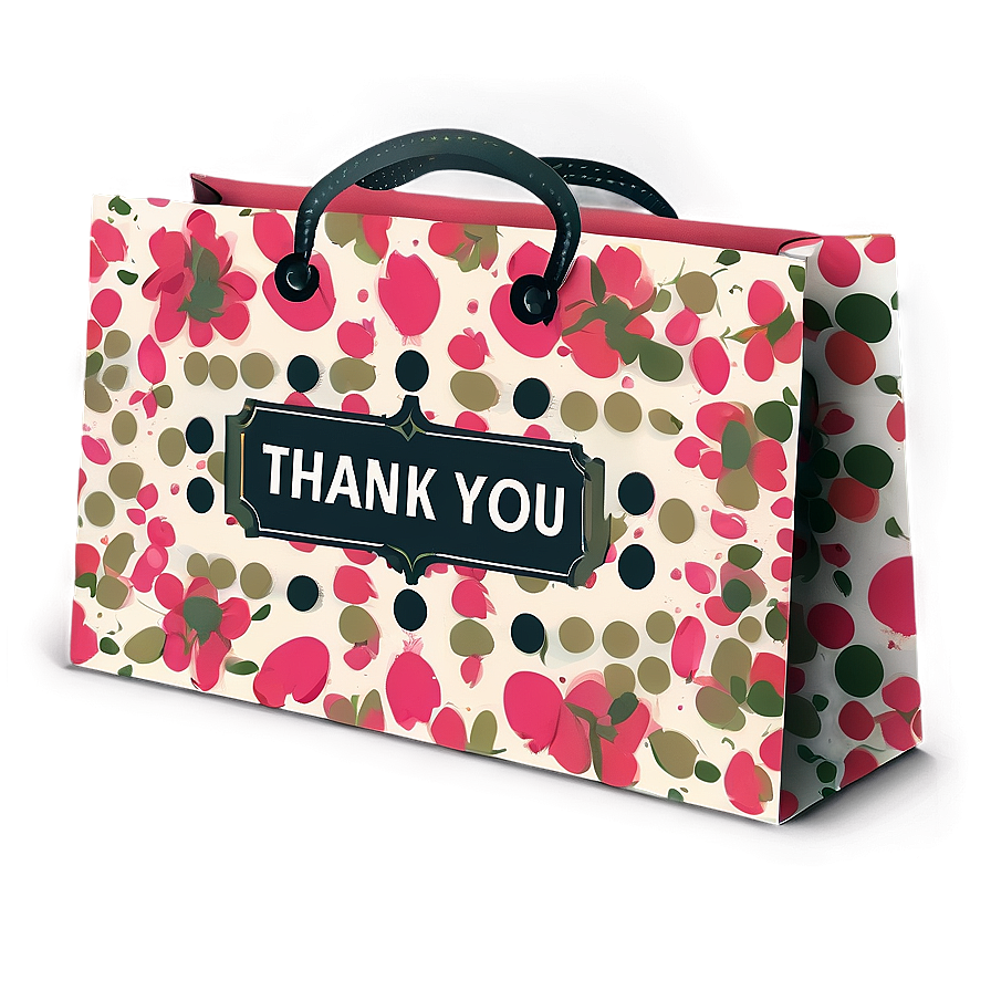 Vintage Thank You Bag Illustration Png Itr PNG Image