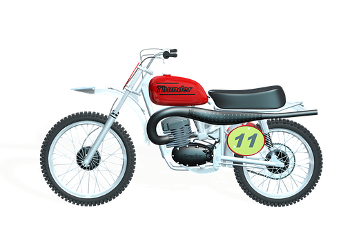 Vintage Thunder Motocross Bike Number11 PNG Image