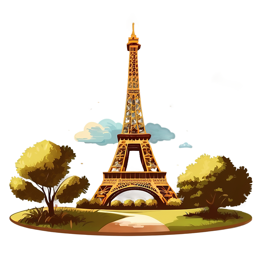 Vintage Torre Eiffel Illustration Png Vyt PNG Image