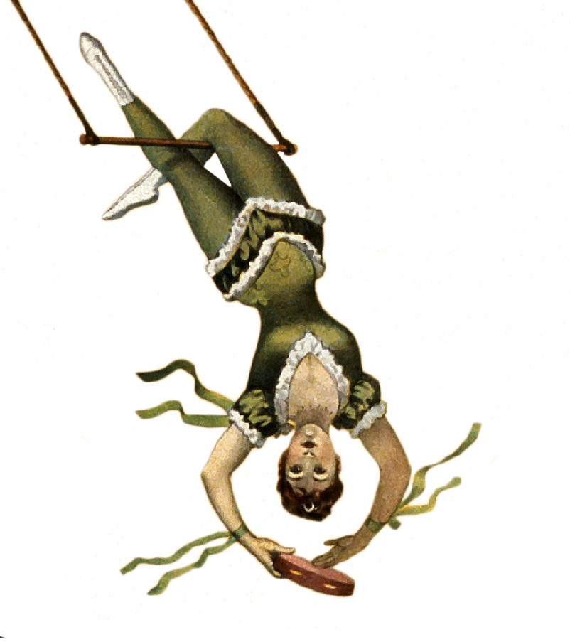 Vintage_ Trapeze_ Artist_ Performance PNG Image