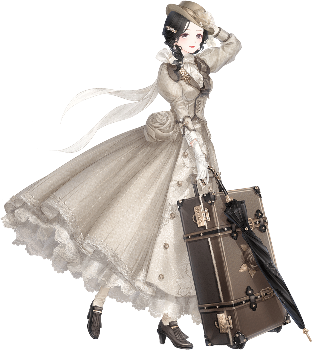 Vintage Travelerwith Luggage PNG Image