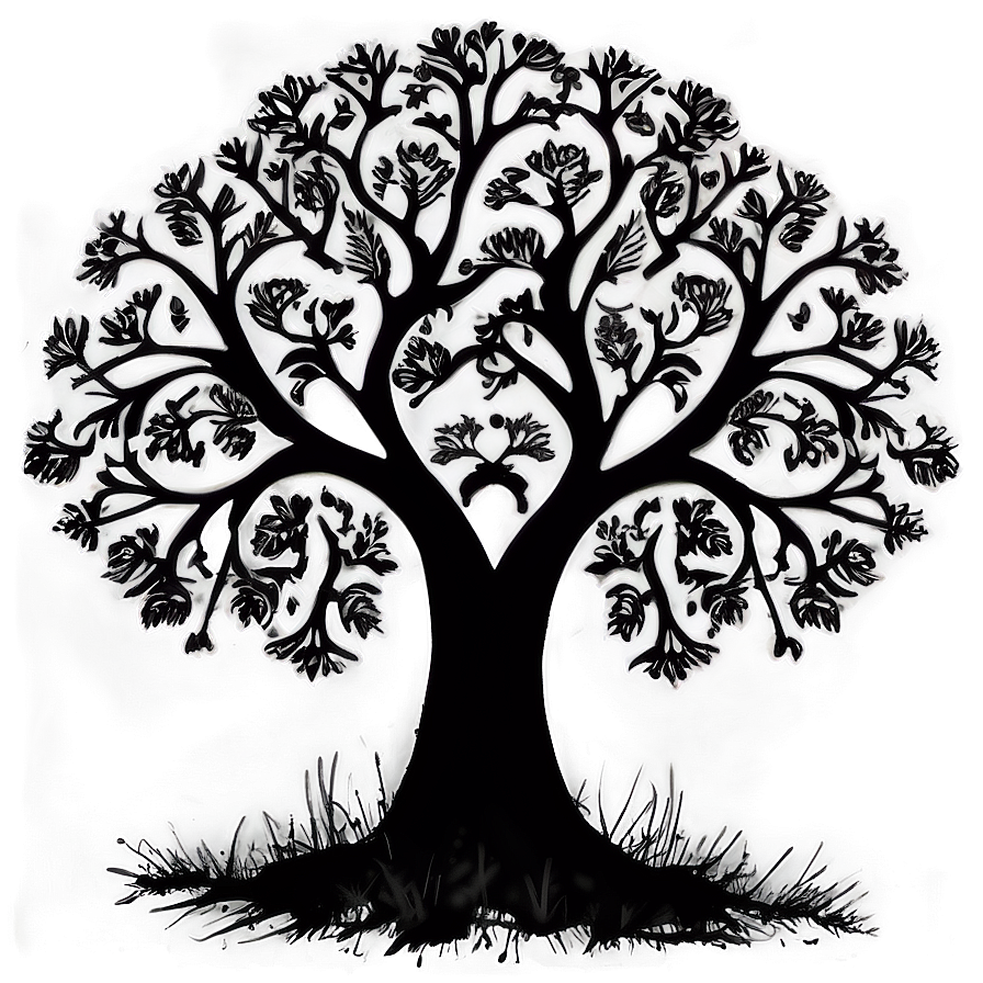 Vintage Tree Silhouette Png 05252024 PNG Image