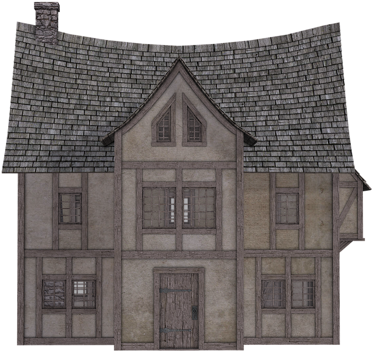 Vintage Tudor Style House Sketch PNG Image