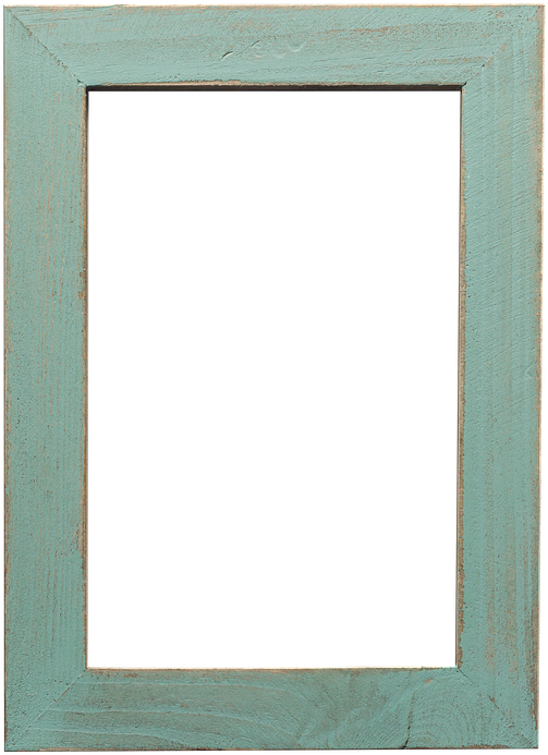 Vintage Turquoise Wooden Frame PNG Image