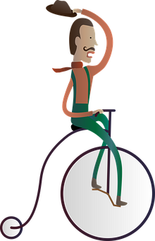 Vintage Unicycle Performer PNG Image