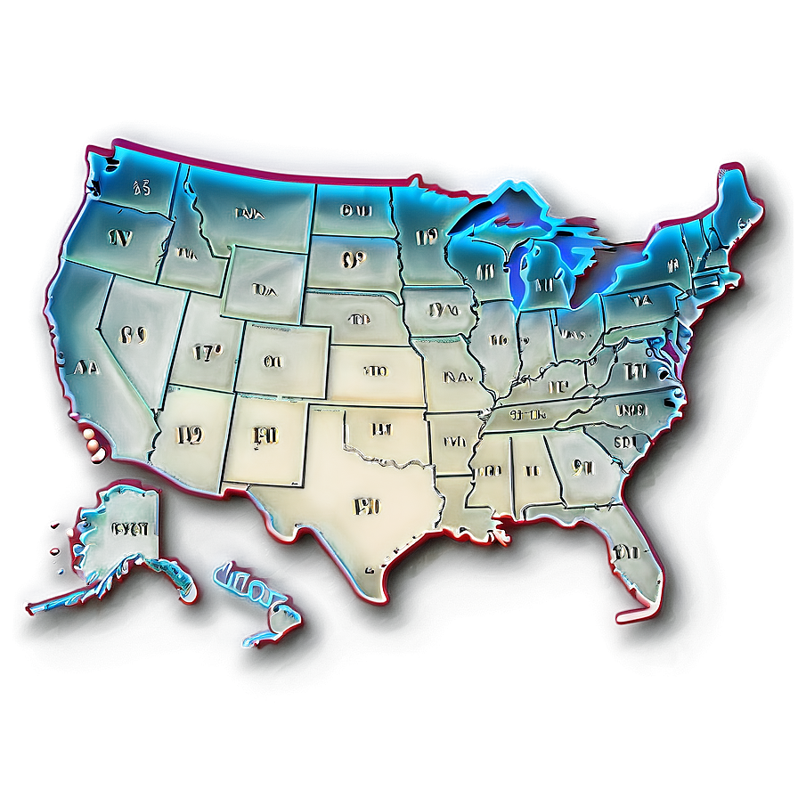 Vintage Usa Map Png Tey PNG Image