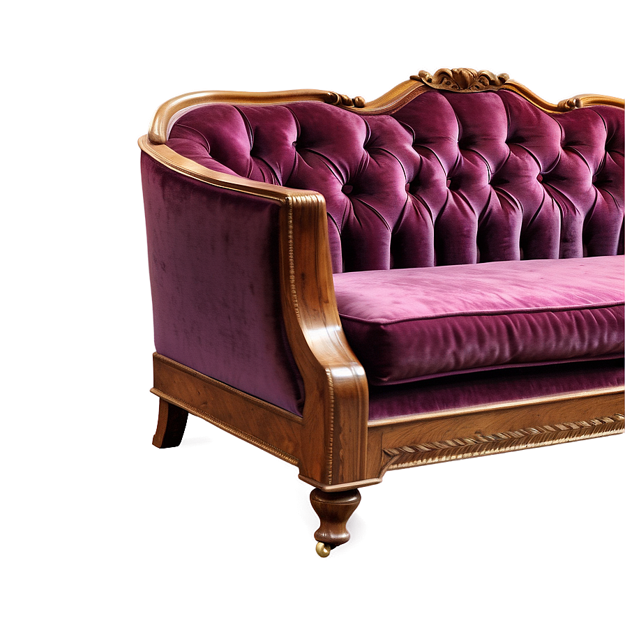 Vintage Velvet Sofa Png Puk95 PNG Image