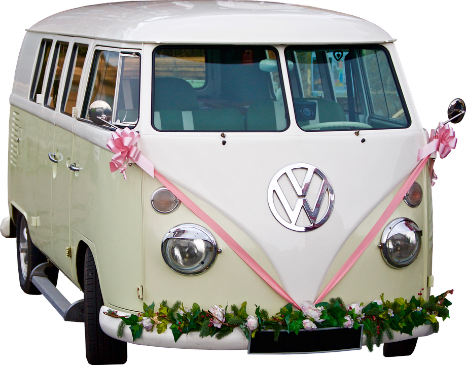 Vintage Volkswagen Bus Wedding Decoration PNG Image