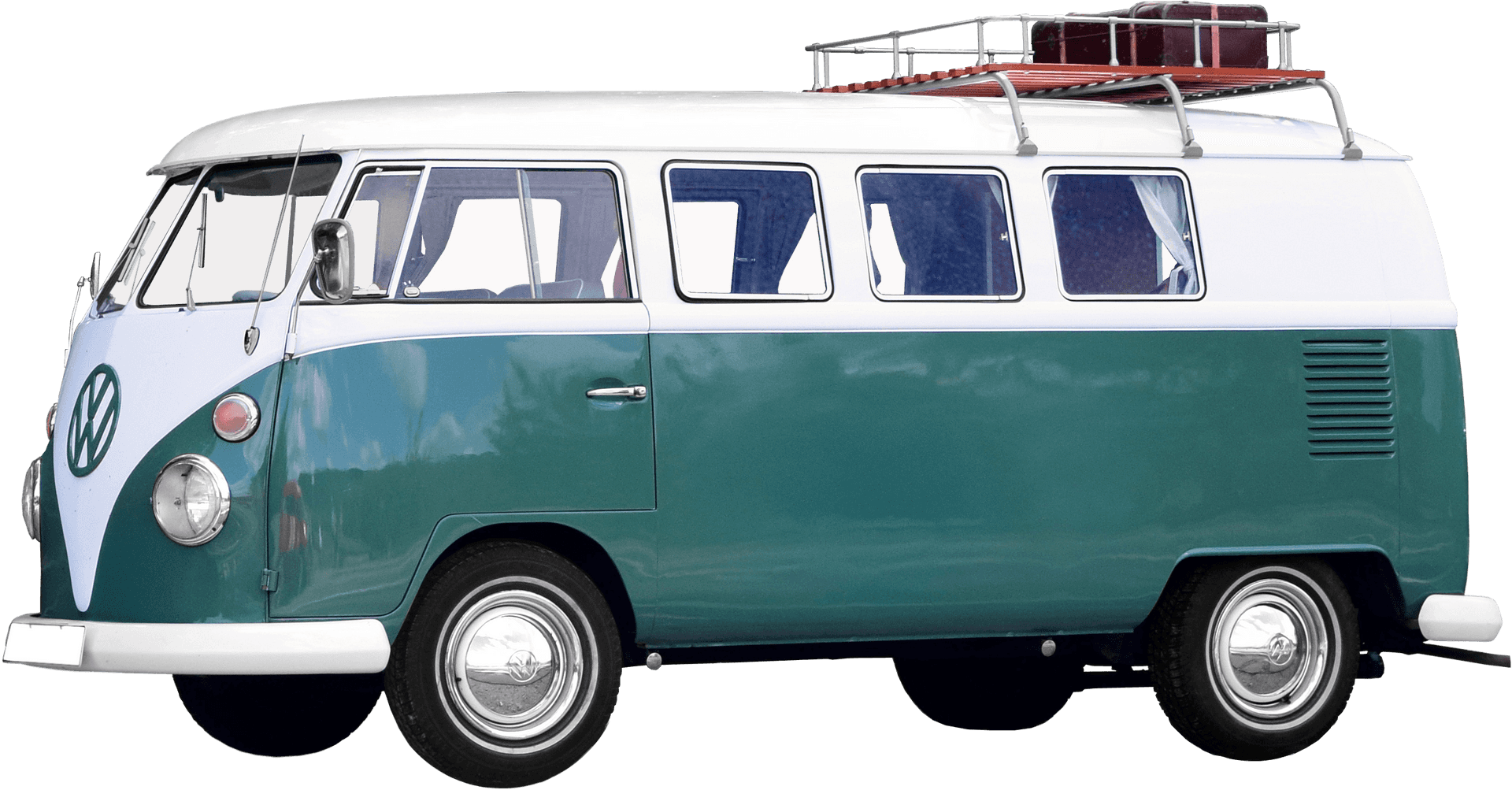 Vintage Volkswagen Buswith Roof Rack PNG Image