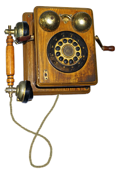 Vintage Wall Mounted Rotary Phone PNG Image